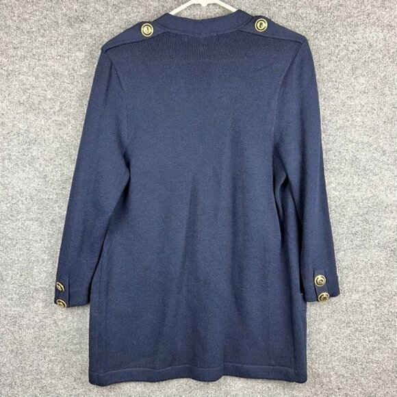ST. John Separates Women's Knit Cardigan w/ Gold Button Sz M Pockets USA Made - Picture 2 of 8